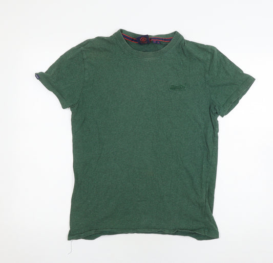 Superdry Men's Green Crew Neck T-Shirt - Size S