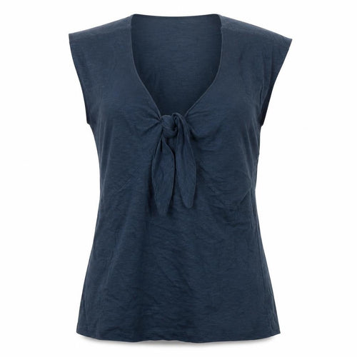 Alice Collins Women's Blue Sleeveless V-Neck T-Shirt