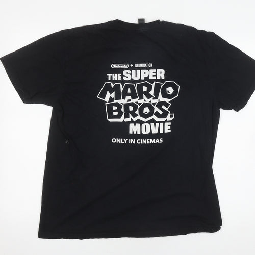 Men's Black Super Mario Bros. Movie T-Shirt L