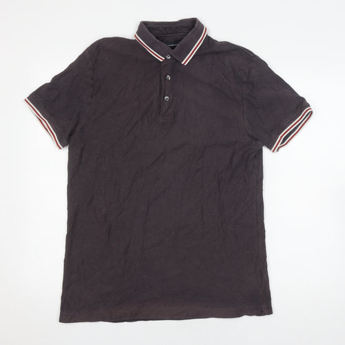 French Connection Men's Black Cotton Polo Shirt M