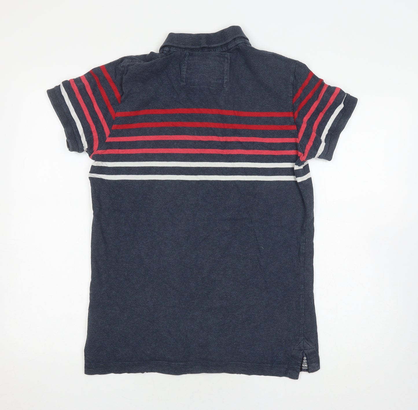 Superdry Men's Blue Striped Polo Shirt, Size L