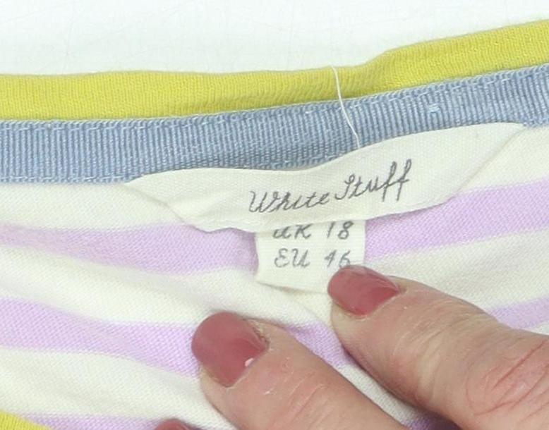 Write Stuff Women's Multicoloured Striped T-Shirt