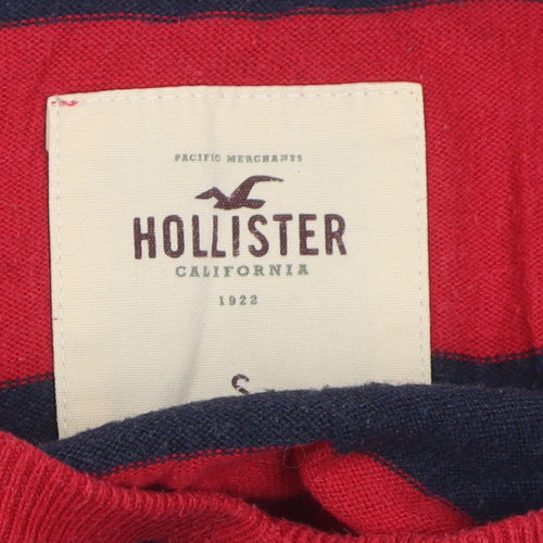 Hollister Women's Multicolour Striped V-Neck Jumper S