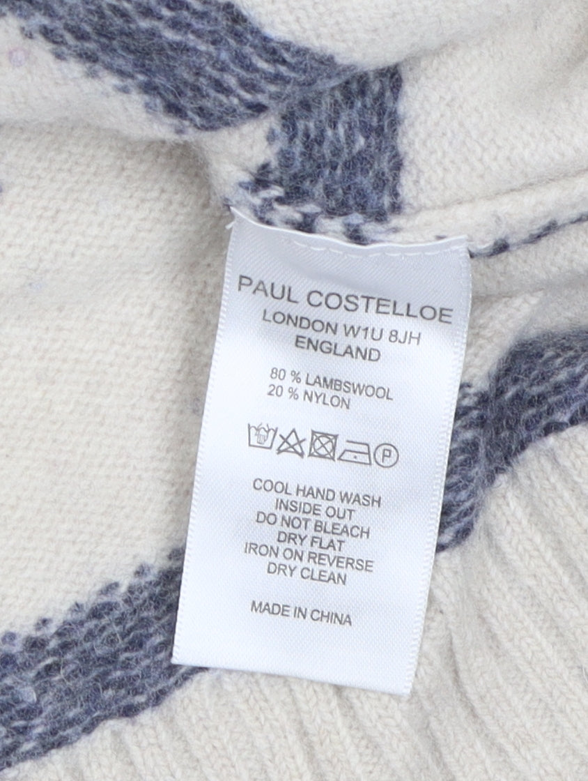 Paul Costelloe Women's Ivory Striped Jumper XL
