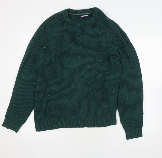 Lands' End Women's Green Jumper Size 16, Chunky-Knit