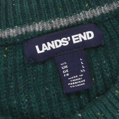 Lands' End Women's Green Jumper Size 16, Chunky-Knit