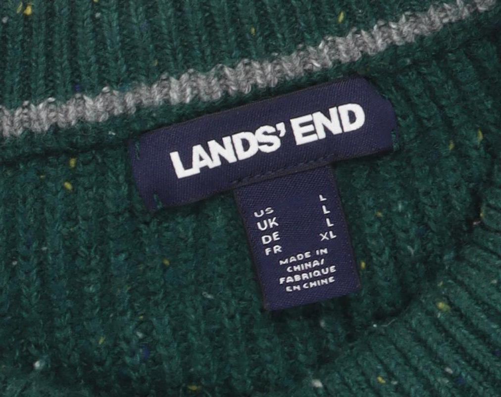 Lands' End Women's Green Jumper Size 16, Chunky-Knit