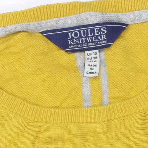 Joules Women's Yellow Crew Neck Pullover Jumper Size 10