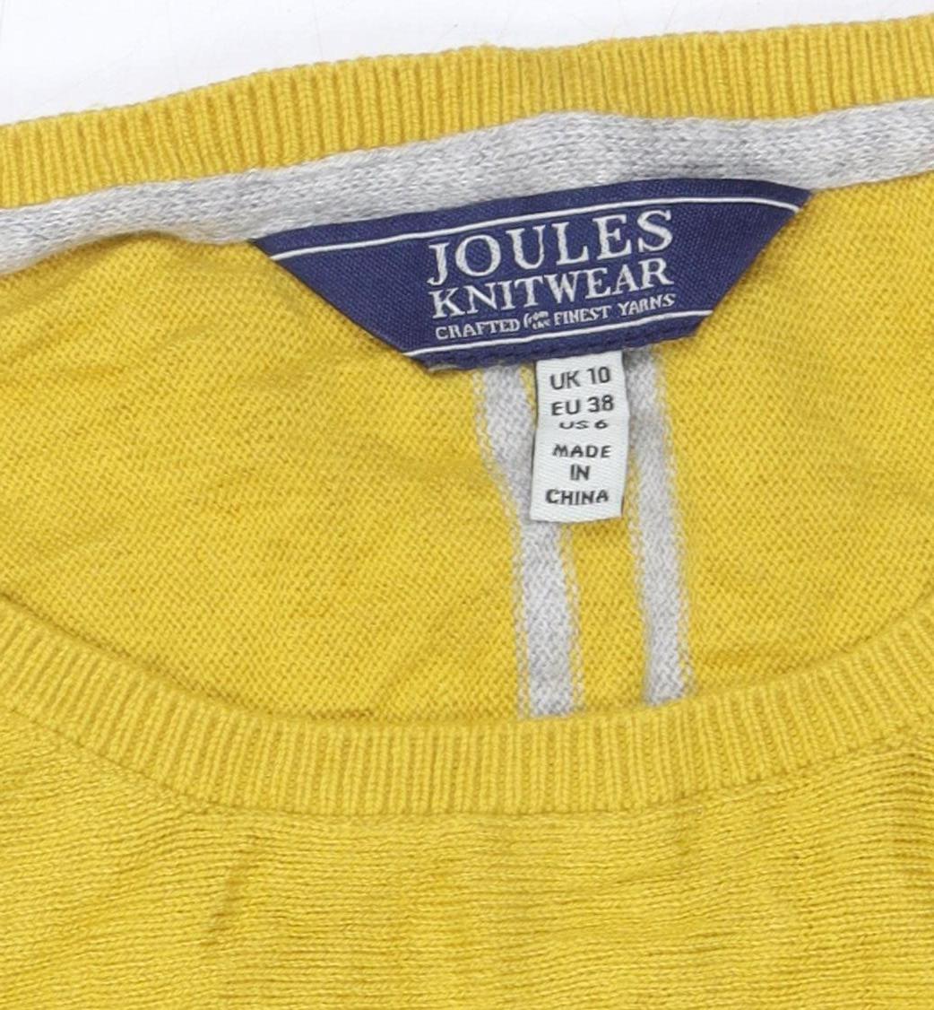 Joules Women's Yellow Crew Neck Pullover Jumper Size 10