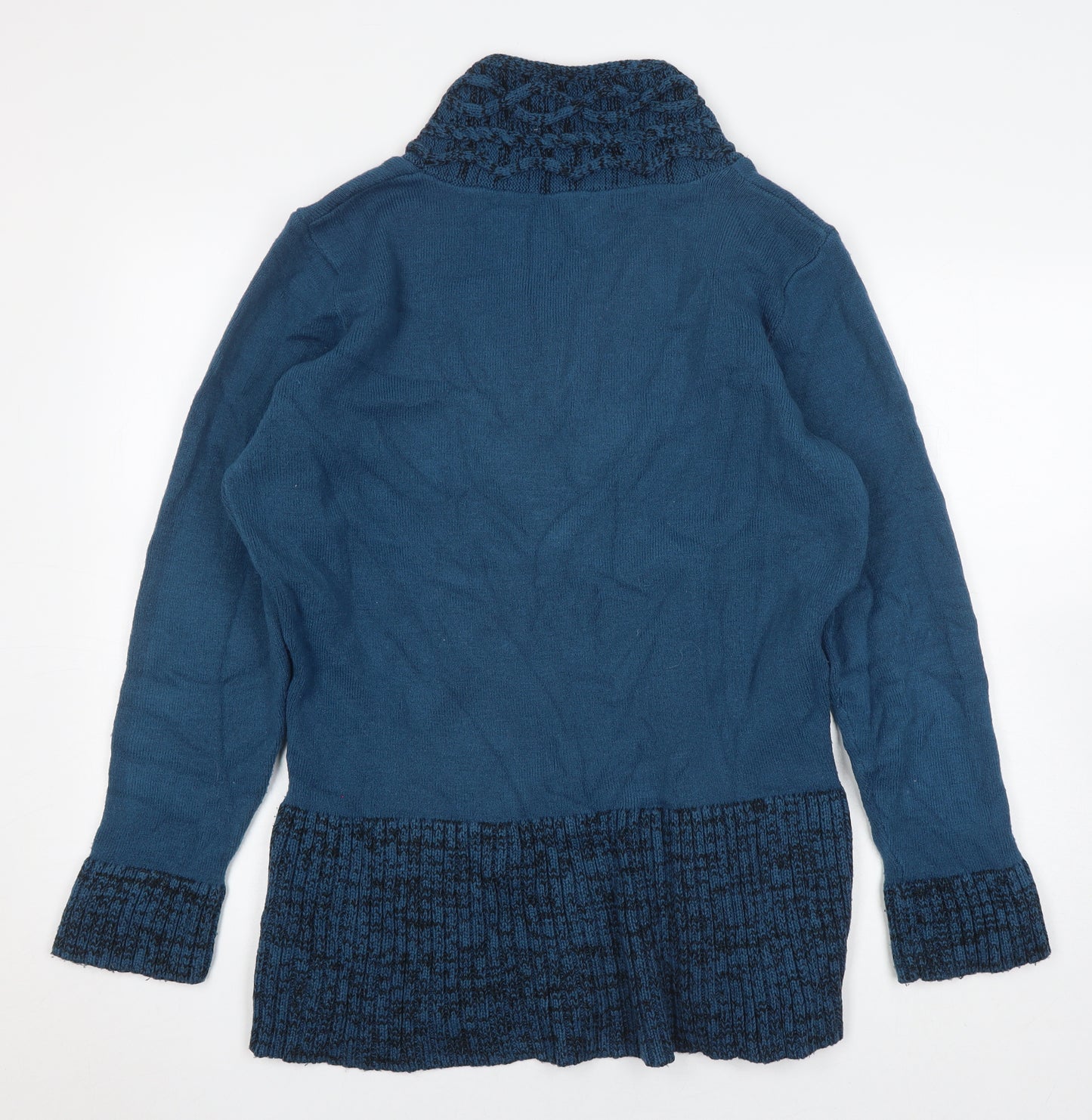 Joe Browns Women's Blue Chunky-Knit Wrap Jumper Size 18