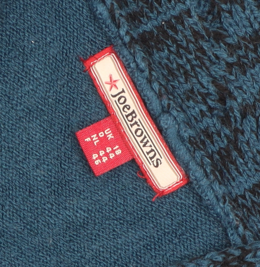 Joe Browns Women's Blue Chunky-Knit Wrap Jumper Size 18