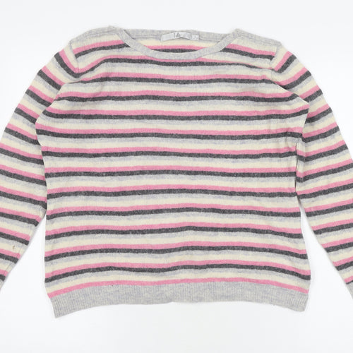 Isle Women’s Multicoloured Striped Wool Pullover Jumper L