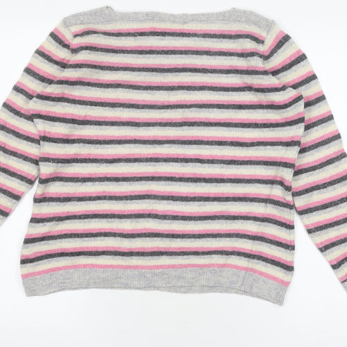 Isle Women’s Multicoloured Striped Wool Pullover Jumper L