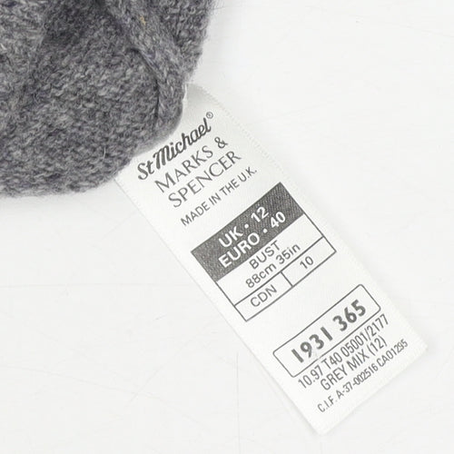 Marks and Spencer Womens Grey Roll Neck Jumper Size 12