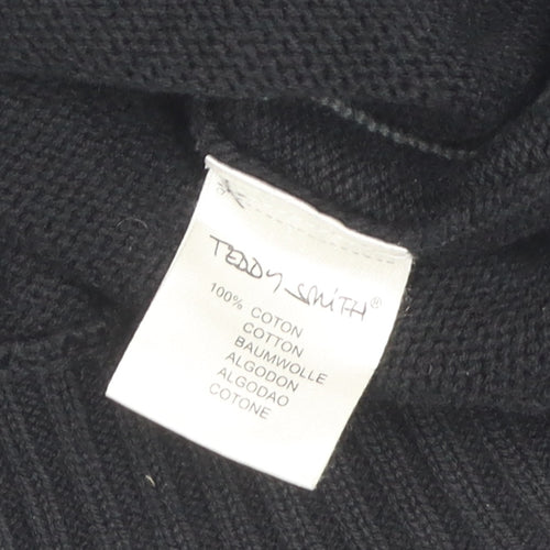 Teddy Smith Men's Black Cotton Pullover Jumper - Size S