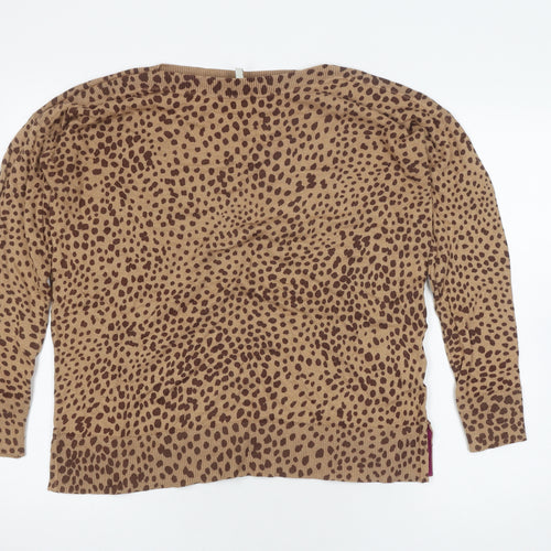 Joules Women’s Brown Animal Print Pullover Jumper Size 12