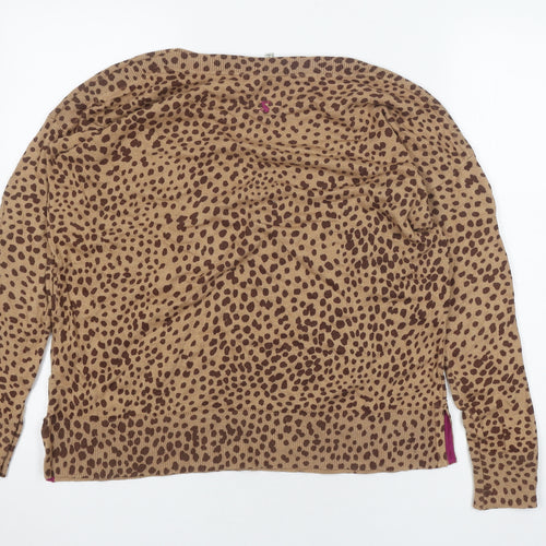 Joules Women’s Brown Animal Print Pullover Jumper Size 12