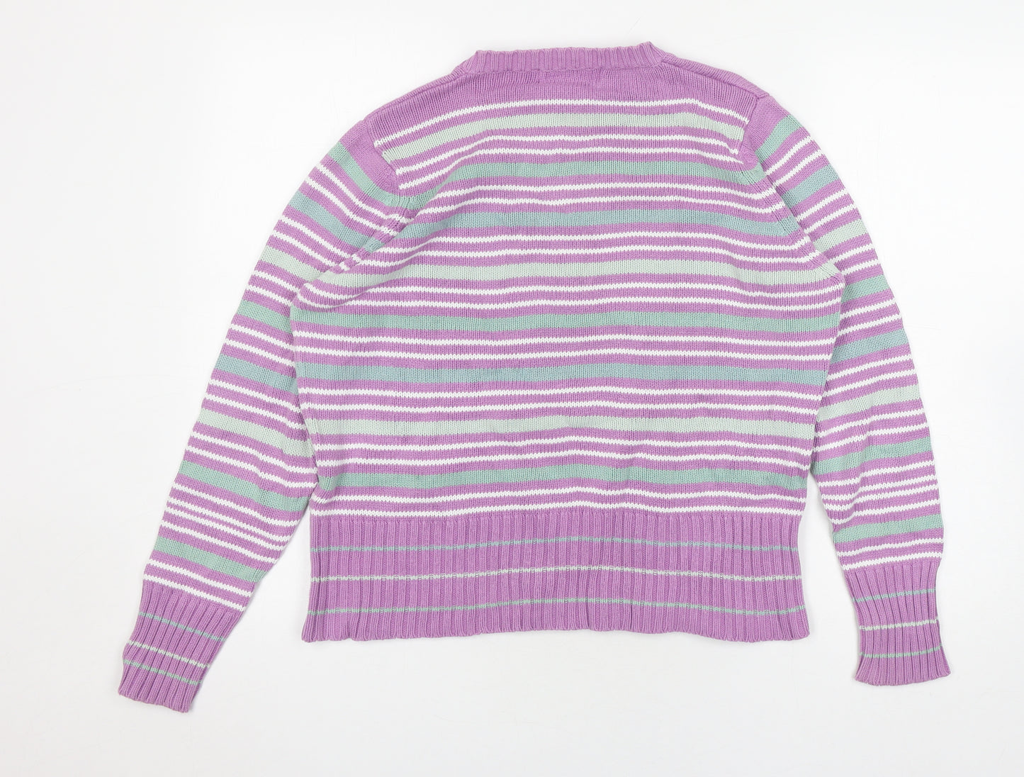 EWM Women's Purple Striped Pullover Jumper, Size 14