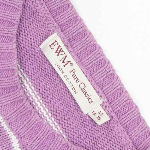 EWM Women's Purple Striped Pullover Jumper, Size 14