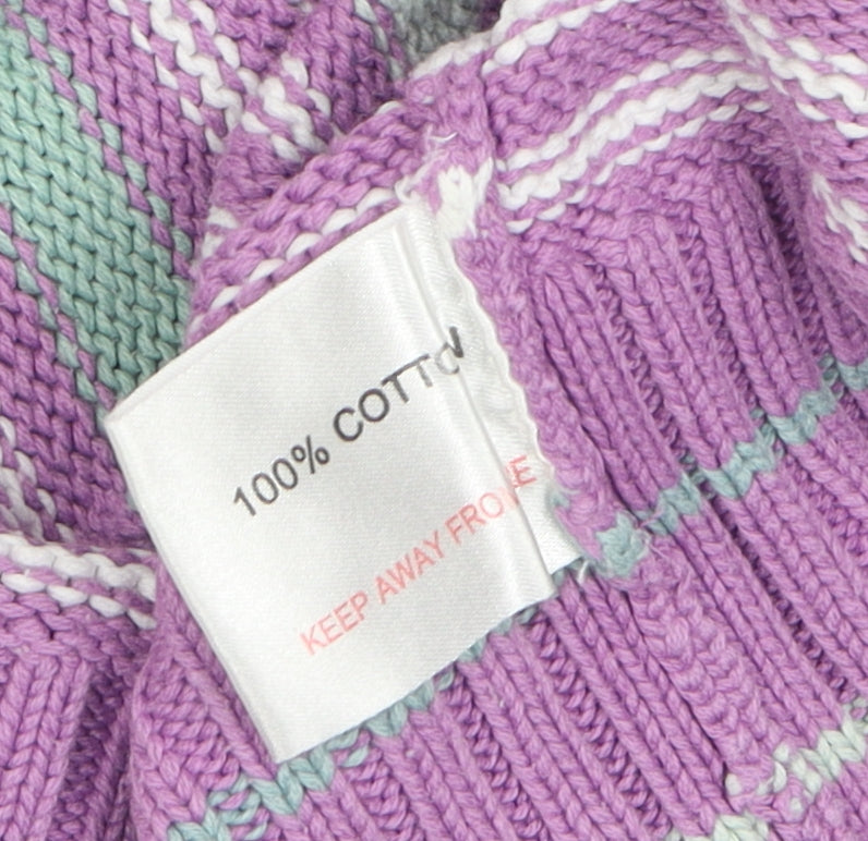 EWM Women's Purple Striped Pullover Jumper, Size 14