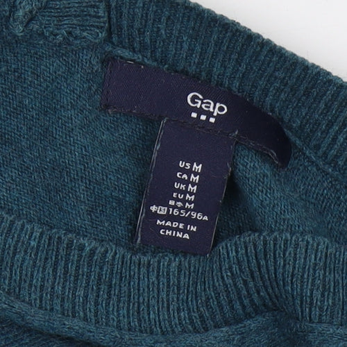 Gap Women's Blue V-Neck Cotton Pullover Jumper M