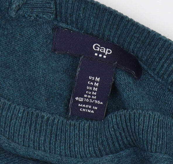 Gap Women's Blue V-Neck Cotton Pullover Jumper M