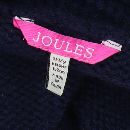 Joules Girls Blue Knit Cape - 11-12 Years Heavyweight