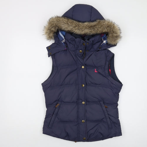 Jack Wills Women's Blue Puffer Waistcoat, Size 10