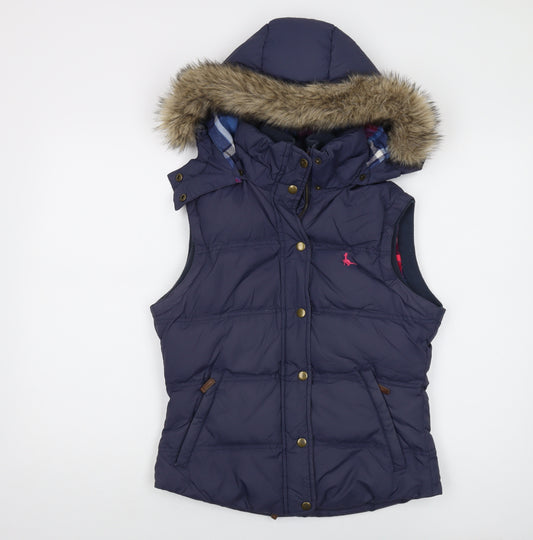 Jack Wills Women's Blue Puffer Waistcoat, Size 10