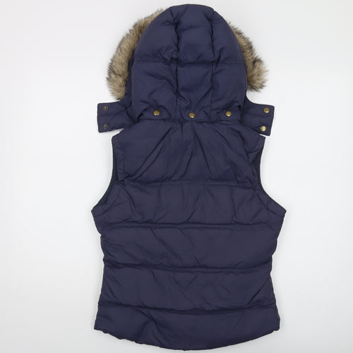 Jack Wills Women's Blue Puffer Waistcoat, Size 10