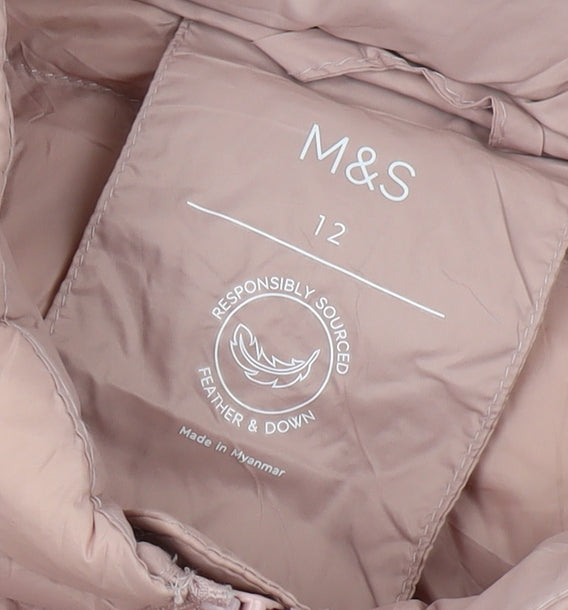 Marks and Spencer Women's Pink Puffer Waistcoat Size 12