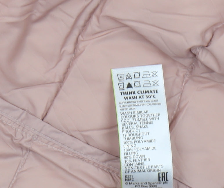 Marks and Spencer Women's Pink Puffer Waistcoat Size 12