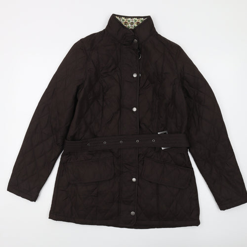 Barbour Women's Brown Quilted Belted Jacket Size 12