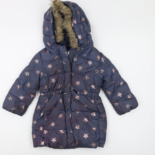Gap Girls Blue Star Puffer Jacket, 3 Years, Winter Coat