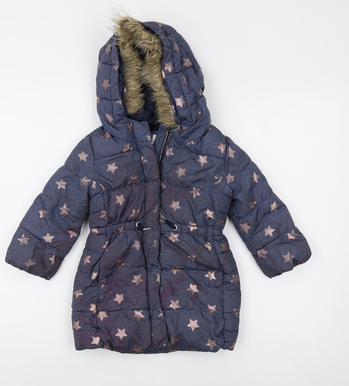 Gap Girls Blue Star Puffer Jacket, 3 Years, Winter Coat