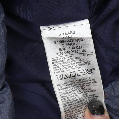 Gap Girls Blue Star Puffer Jacket, 3 Years, Winter Coat