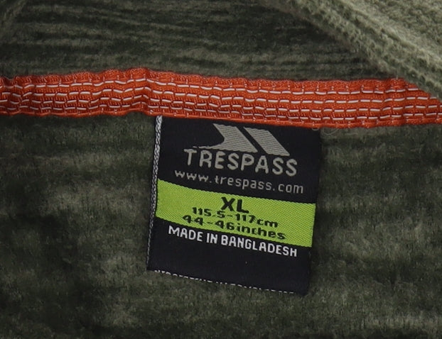 Trespass Men's Green 1/4 Zip Sweatshirt XL