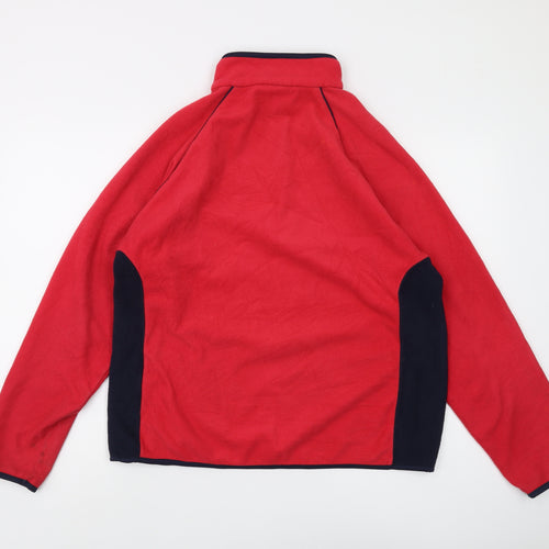 Cotton Traders Men's Red M 1/4 Zip Fleece Sweatshirt