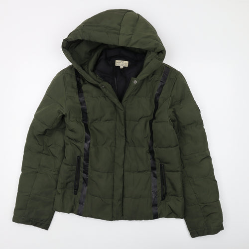 Jack Wills Women's Green Puffer Jacket UK 10