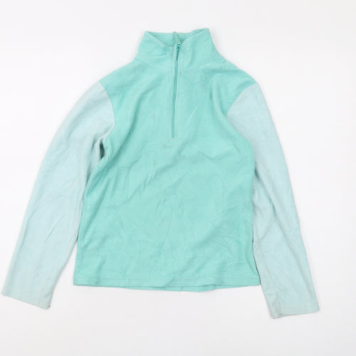 Mountain Warehouse Girls Green 9-10 Years 1/2 Zip Sweatshirt