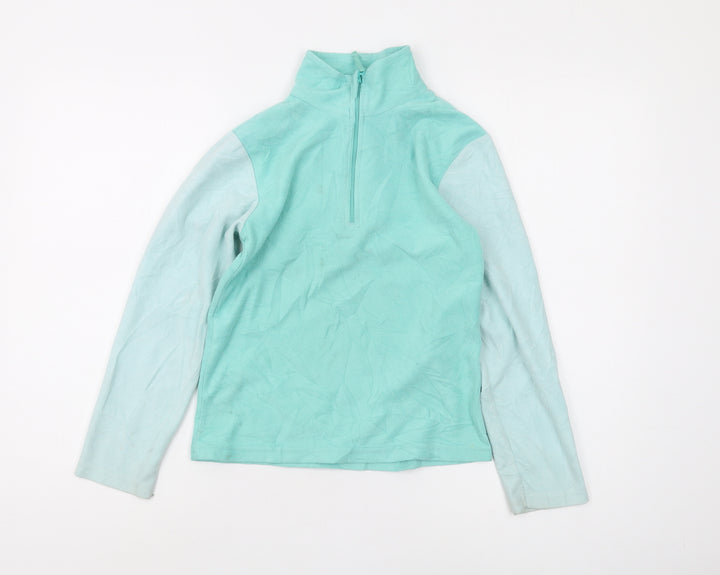 Mountain Warehouse Girls Green 9-10 Years 1/2 Zip Sweatshirt