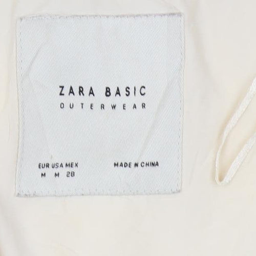 Zara Basic Women's Ivory Puffer Jacket with Hood