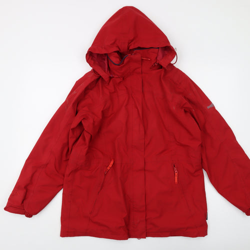 Regatta Women's Red Rain Coat Size 12 - Waterproof Hooded