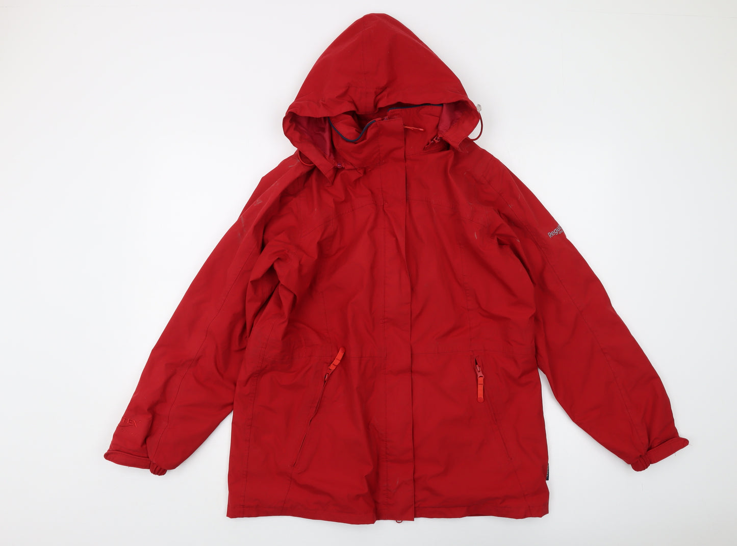 Regatta Women's Red Rain Coat Size 12 - Waterproof Hooded