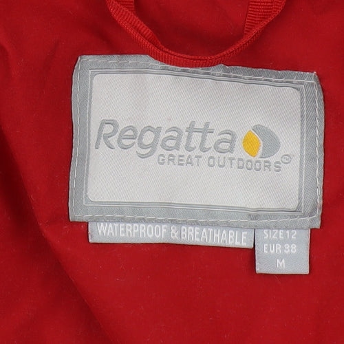 Regatta Women's Red Rain Coat Size 12 - Waterproof Hooded