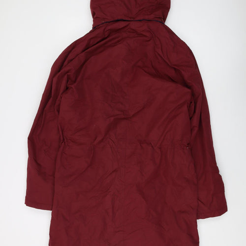 Collon Women's Red Parka Coat M - Hooded, Pockets, Long Sleeve