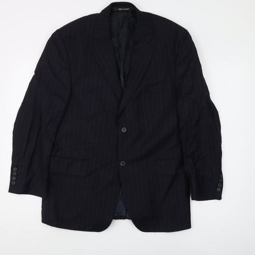 Jeff Banks Men's Black Striped Blazer, Size 40S, Wool