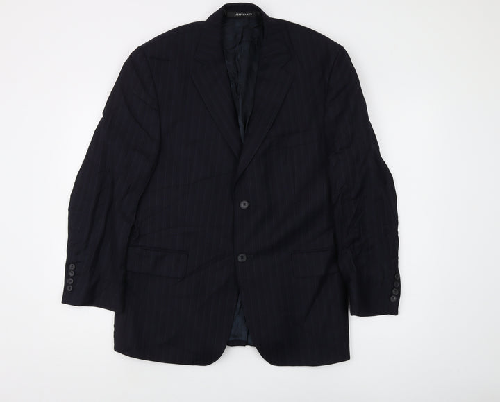 Jeff Banks Men's Black Striped Blazer, Size 40S, Wool