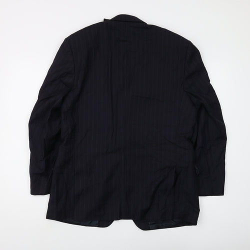 Jeff Banks Men's Black Striped Blazer, Size 40S, Wool