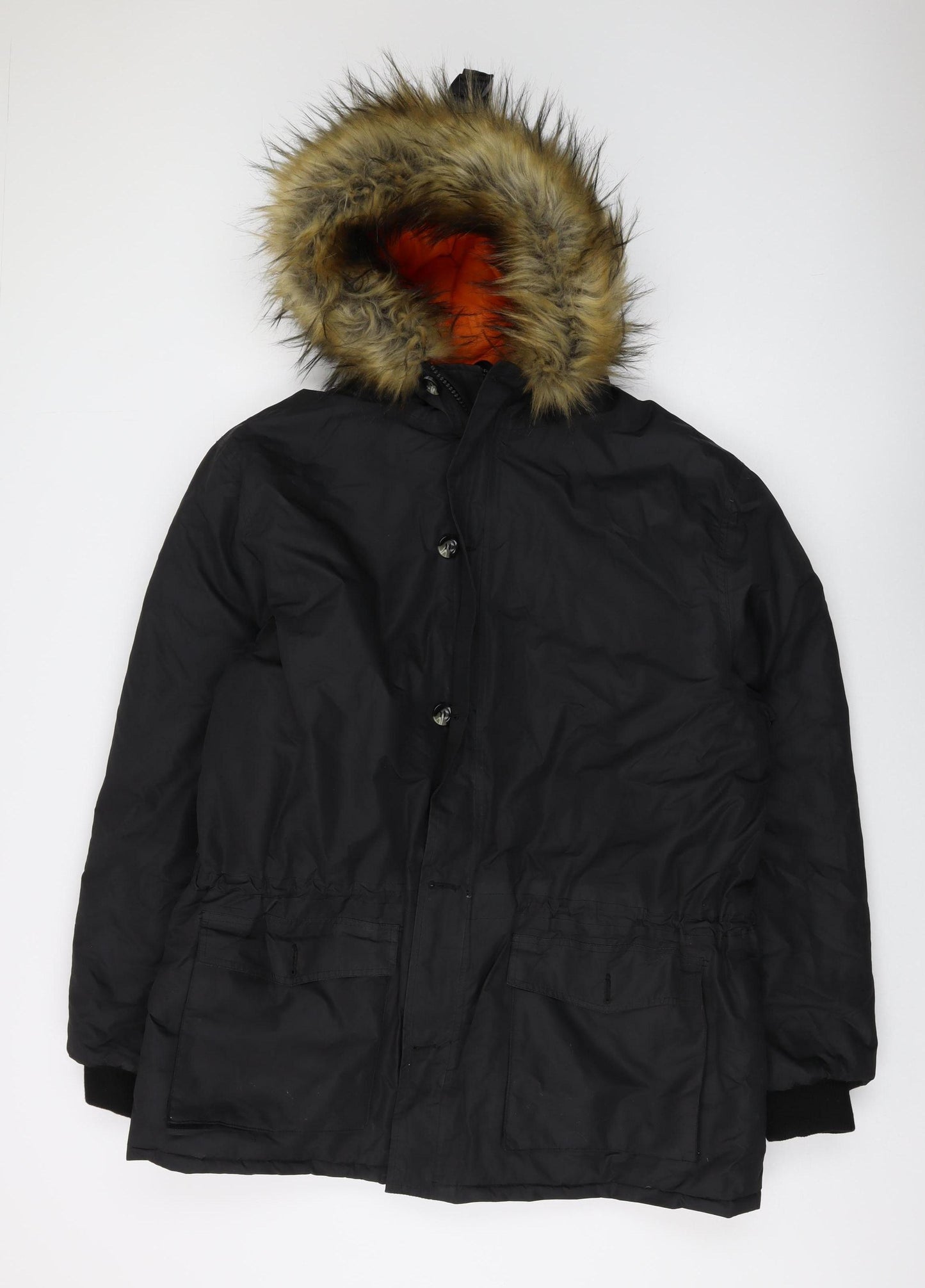 Result Men's Black Hooded Parka Jacket Size L Winter